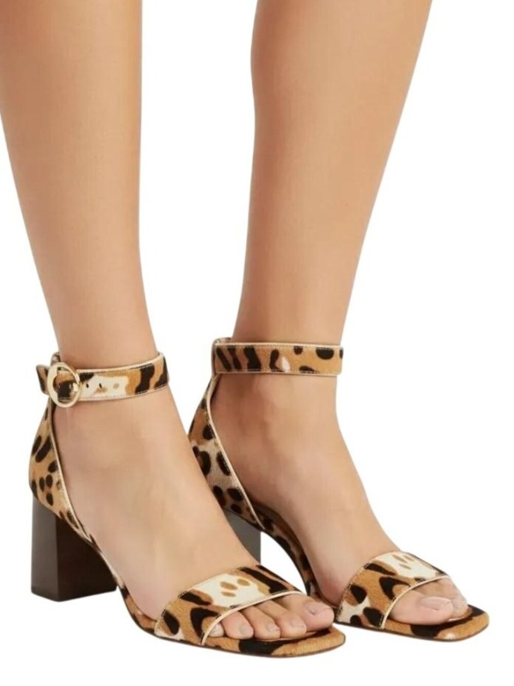 Louise et Cie Gabrie Genuine Calf Hair Ankle Strap Block Heel Sandals Size 9.5